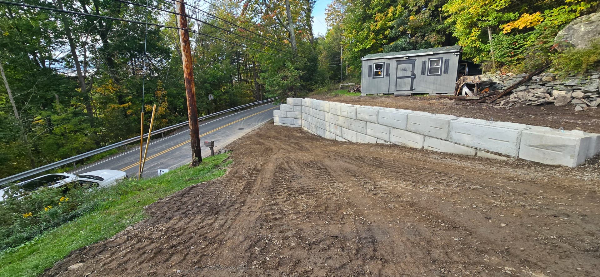 Gallery photos for Failing Retaining Wall Replaced with Massive Concrete Block Wall in NEPA: Image #5