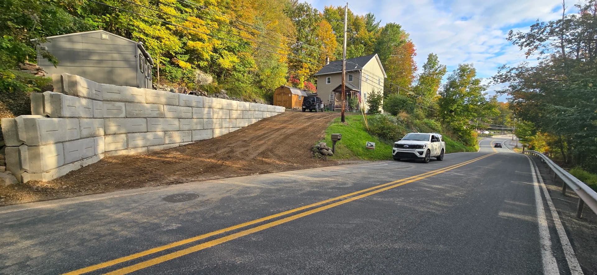 Gallery photos for Failing Retaining Wall Replaced with Massive Concrete Block Wall in NEPA: Image #6